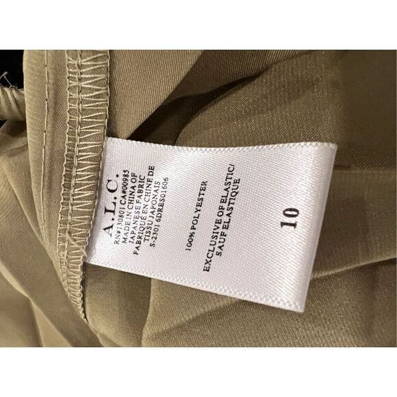 A.L.C. Womens Elmwood Olive Green Renzo II Pleated Sleeveless Midi Dress Size 10 - Picture 9 of 10